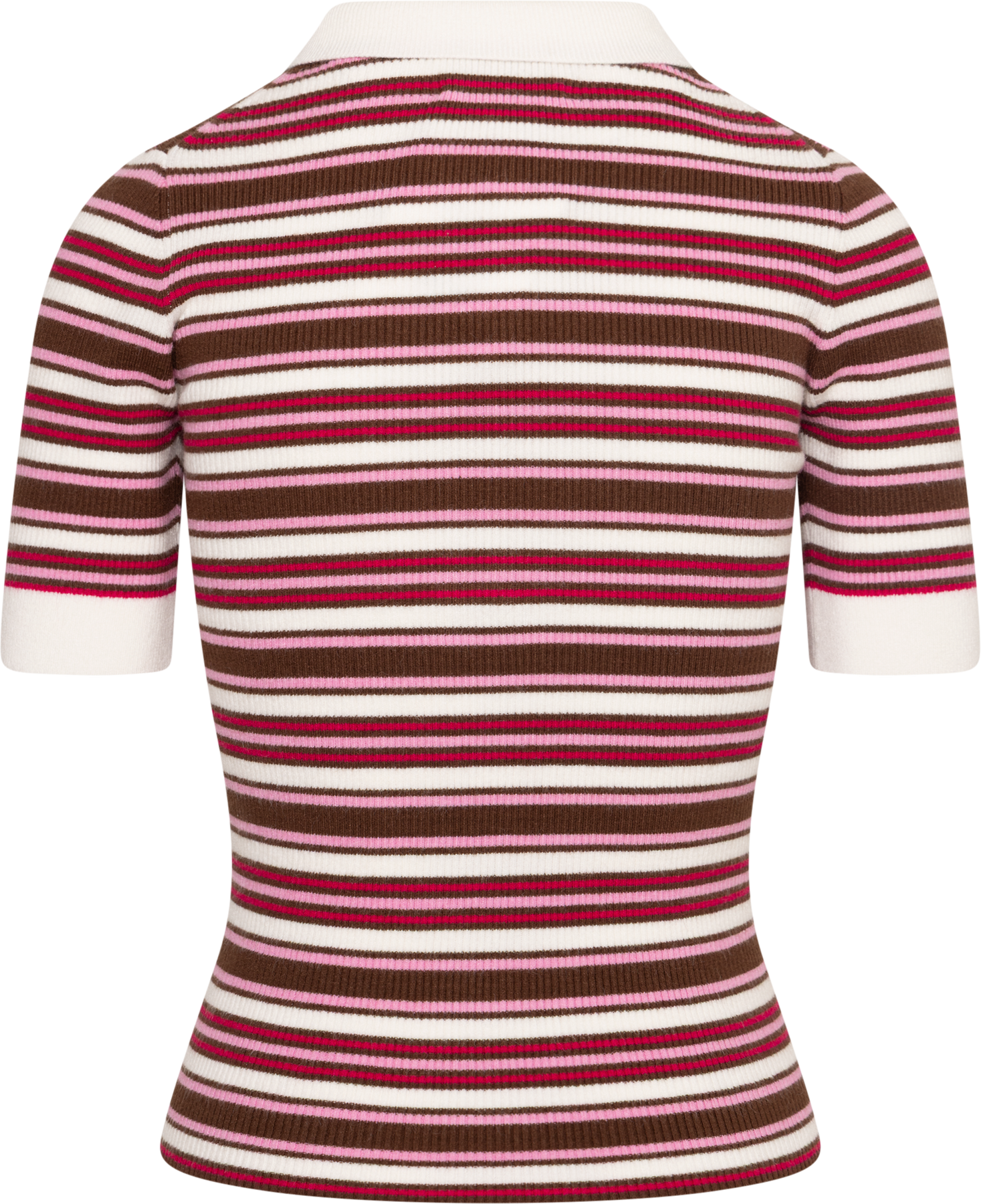 Marte Ss Polo Knit - Creme/Pink