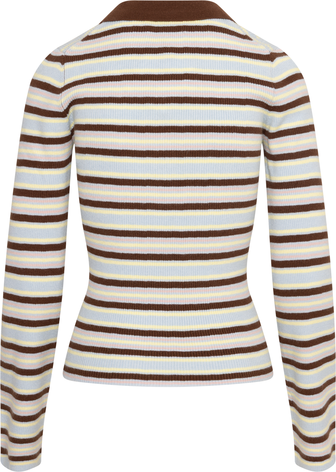 Marte Ls Stripe Polo - Brown/Blue