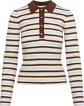 Marte Ls Stripe Polo - Brown/Blue