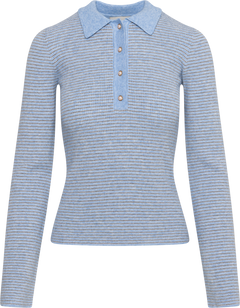 Marte Ls Mini Stripe Polo - Blue
