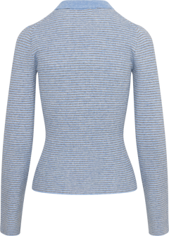 Marte Ls Mini Stripe Polo - Blue