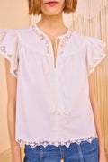 Effie Flutter Sleeve Top - Pristine