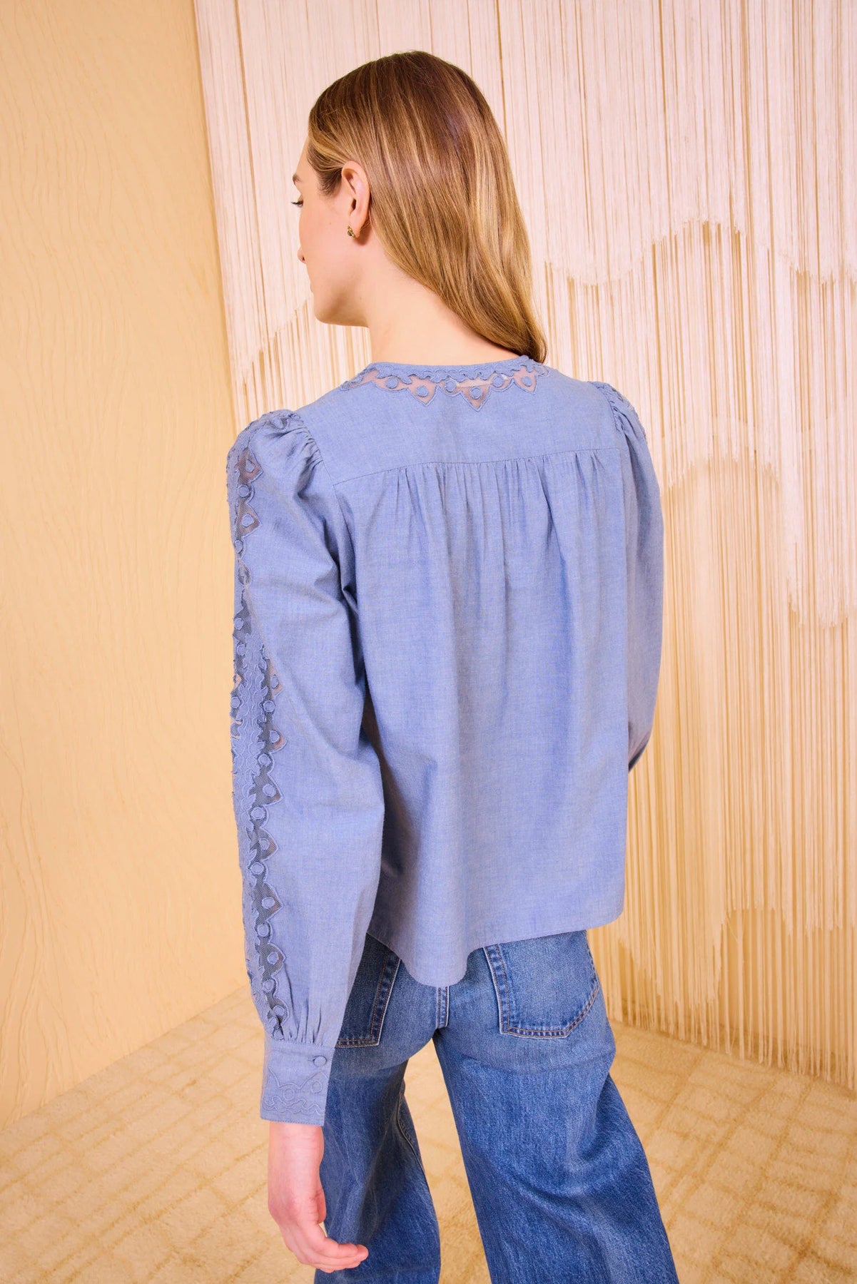 Kady Long Sleeve Blus - Chambray