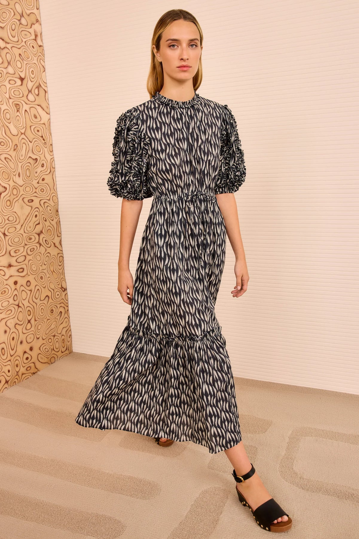 Channary Puff Sleeve Dress - Grå