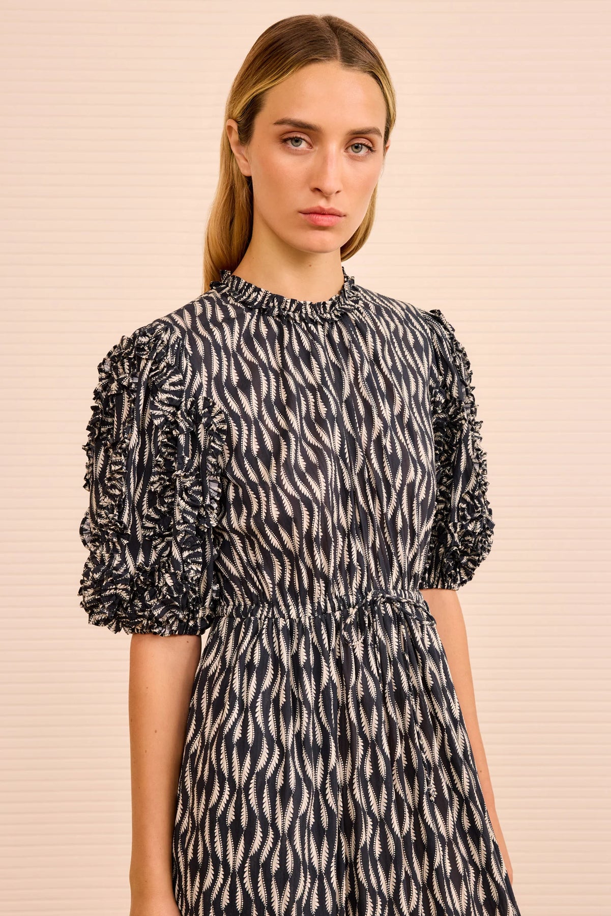 Channary Puff Sleeve Dress - Grå