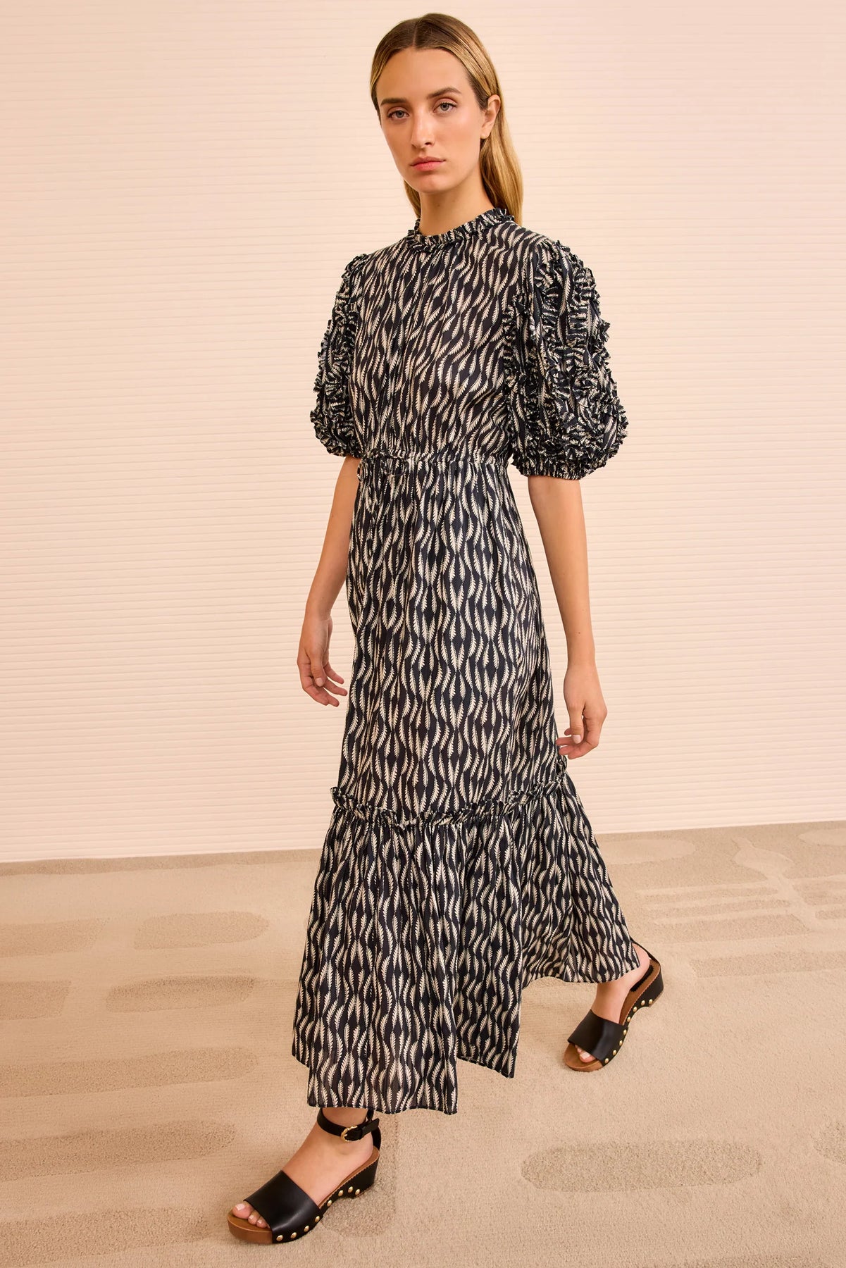 Channary Puff Sleeve Dress - Grå