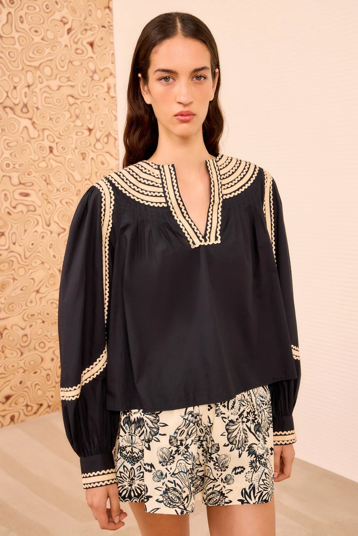 Laurenza Long Sleeve Top - Noir