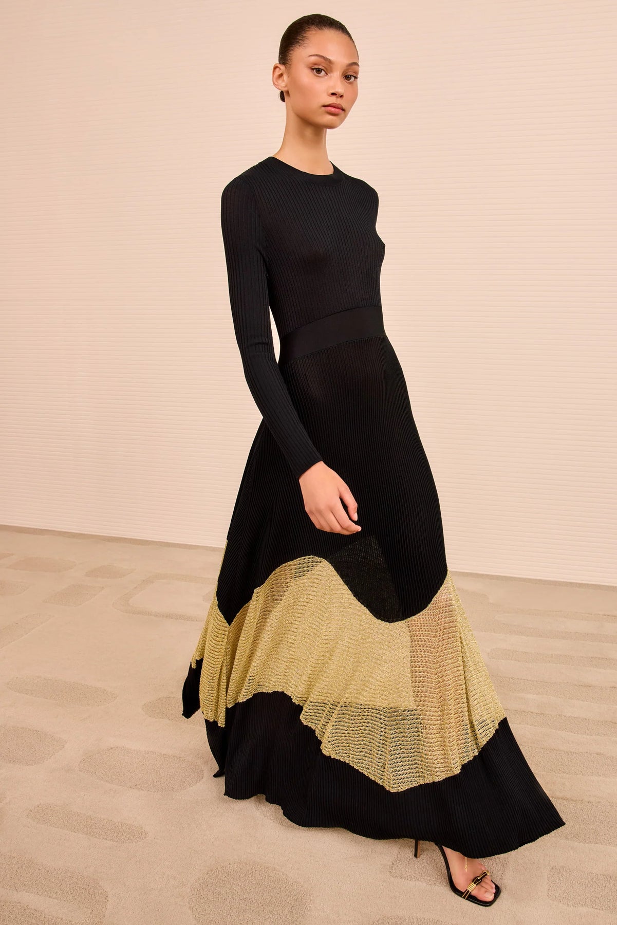Roanne Klänning Med Lurex - Gold Noir