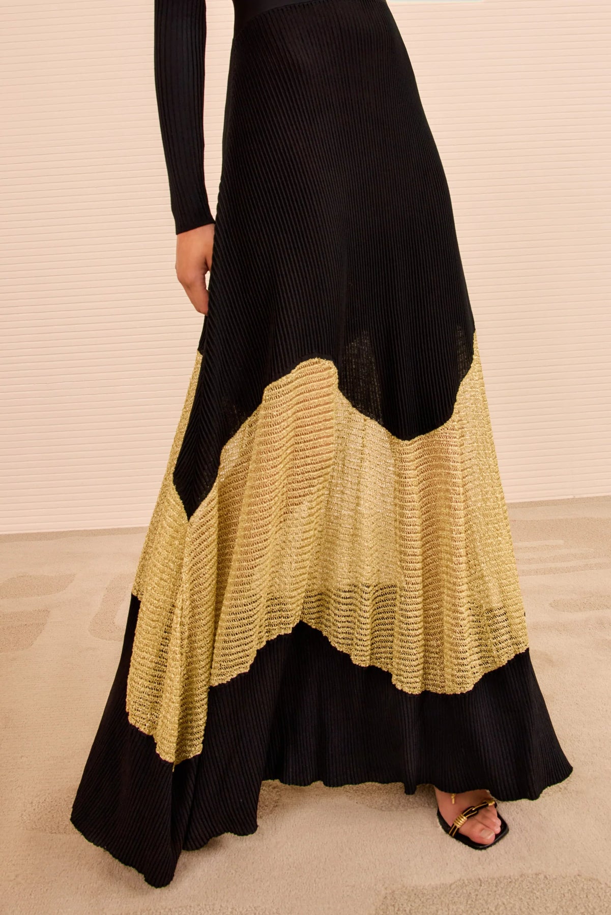 Roanne Klänning Med Lurex - Gold Noir