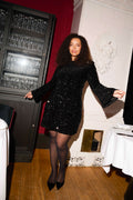 Sally Sequins Mini Dress - Black