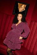 Jade Wave Sparkle Dress - Dark Pink