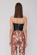 Crop PU Top - Black