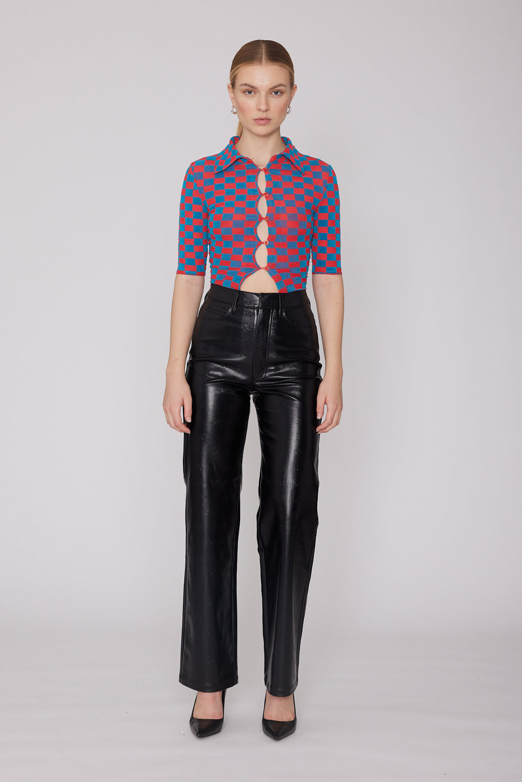 PU Straight Pants - Black
