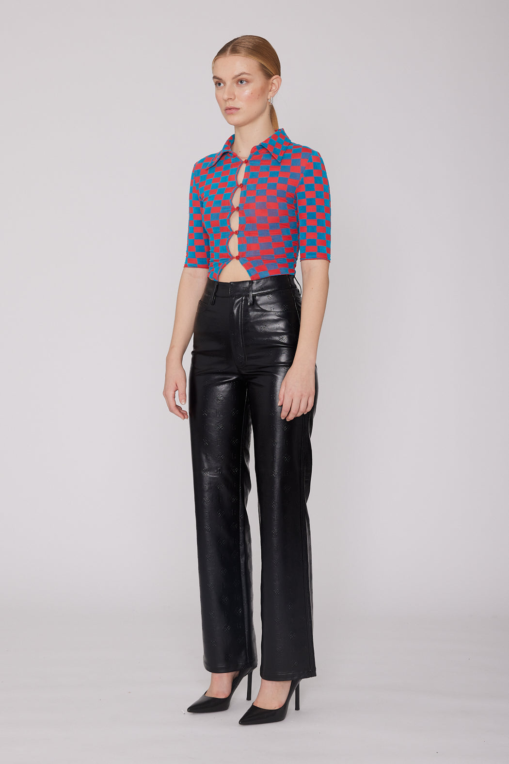 PU Straight Pants - Black