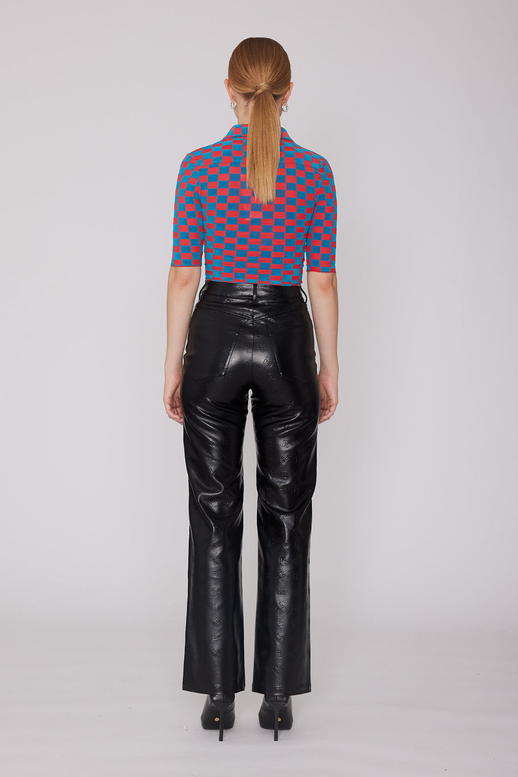 PU Straight Pants - Black
