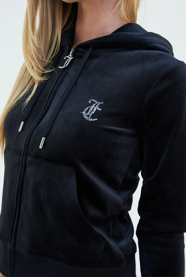 Arched Diamante Robertson Hoodie - Black