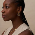Mixed Plate Statement Interlocking Earrings - Mixed Plate