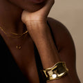 Statement Organic Molten Metal Cuff - Pale Gold