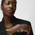Textured Jumbo Link Halsband - Pale Gold