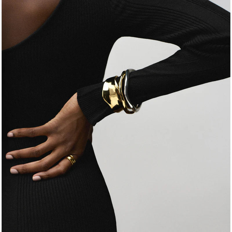 Statement Organic Molten Metal Cuff - Pale Gold