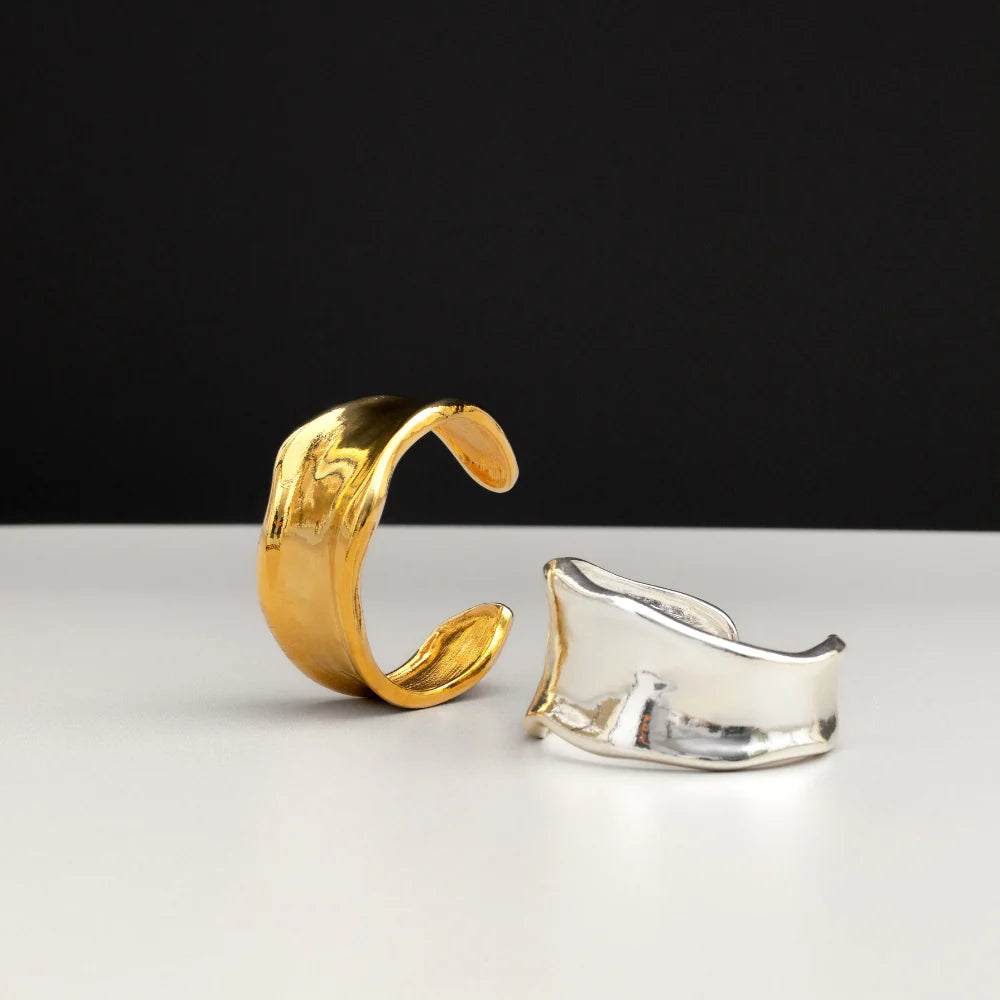 Statement Organic Molten Metal Cuff - Silver