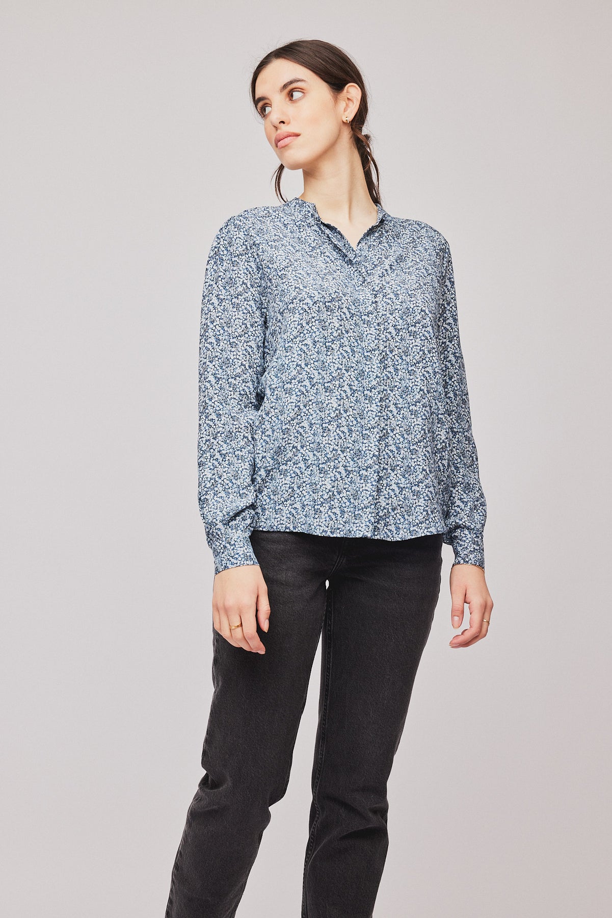 Elisa Shirt - Midnight Petite Flower