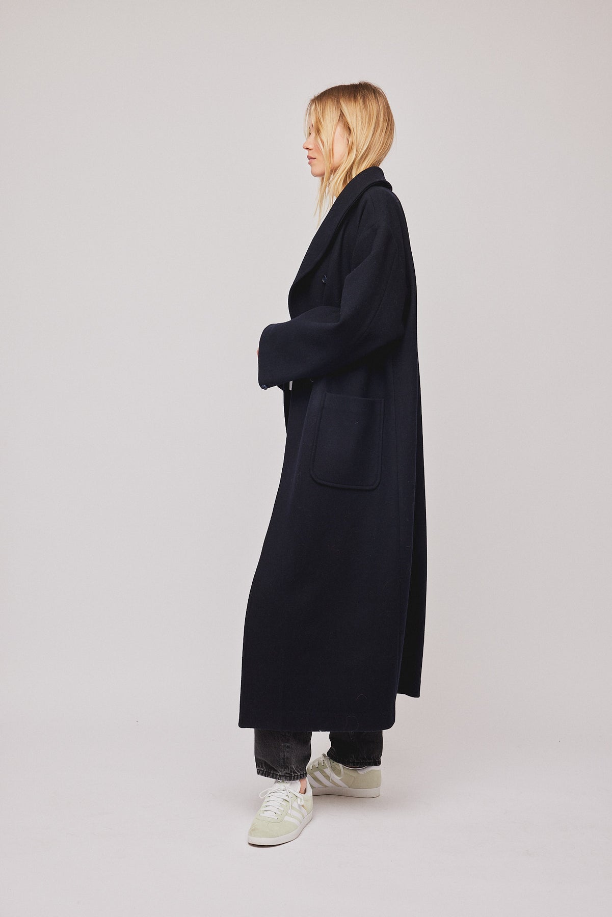 Amber Long Coat - Vulcan Blue