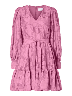 Calli-Sadie Ls Short V-Neck Dress Ff - Rosebloom