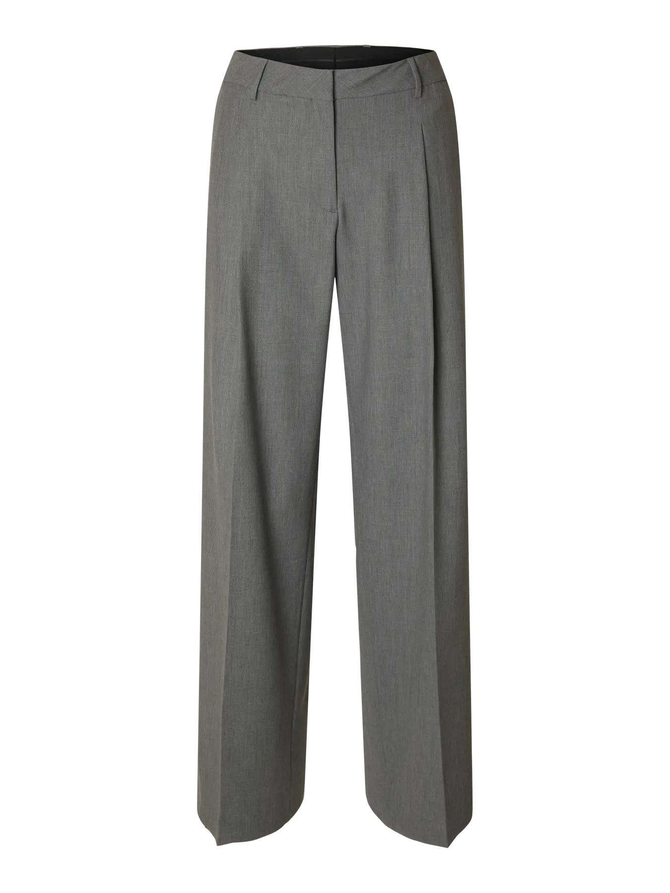 Wide-Rita Lano Mw Pant - Medium Grey Melange