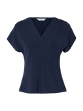 Tenny Ss V-Neck Gathered Top - Dark Sapphire