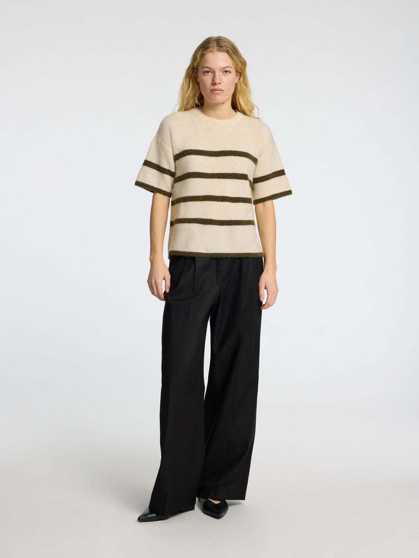 Maline-Liliana 2/4 Knit O-Neck Noos - Birch Kalamata
