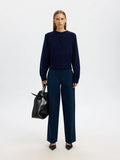 Nora Short Ls Knit O-Kofta - Dark Sapphire