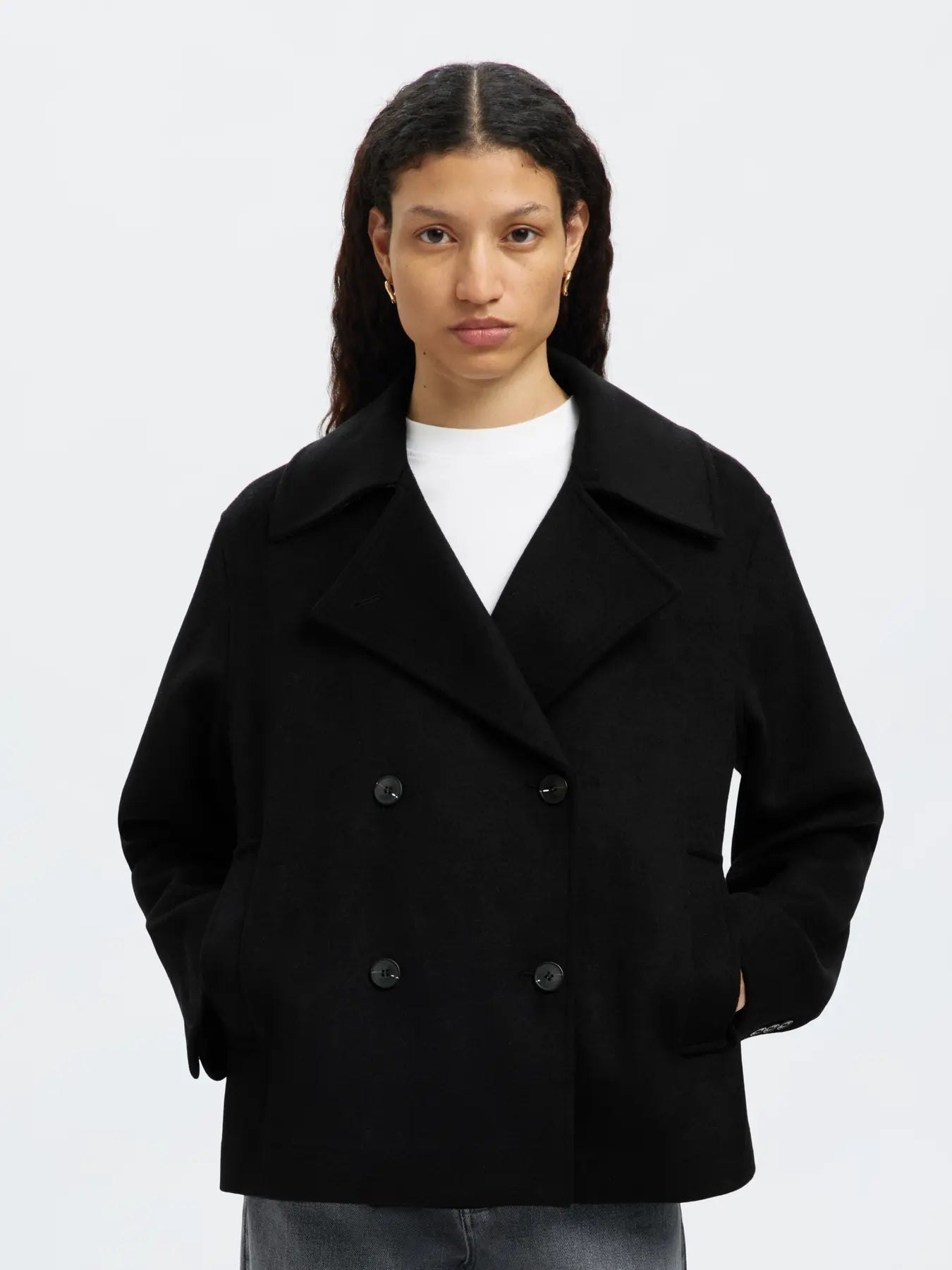 Alma Wool Blend Jacket - Svart