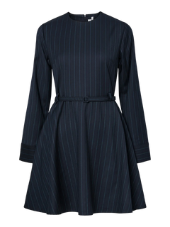Yaspimis Ls Pinstripe Dress - Navy Blazer Pimis Pinstripe
