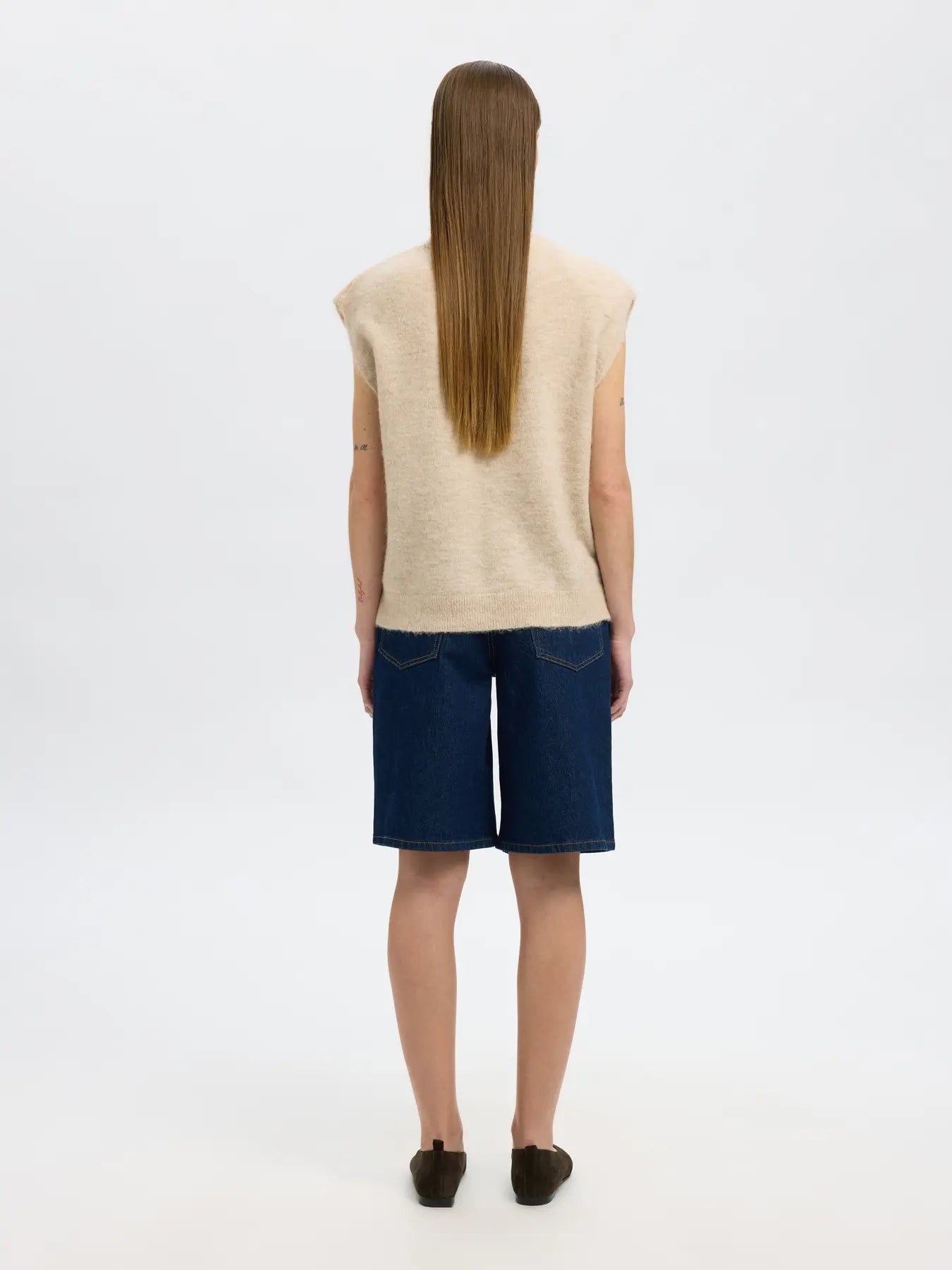 Lulu Sl Stickad Väst - Birch Melange
