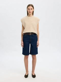 Lulu Sl Knit Vest - Birch Melange