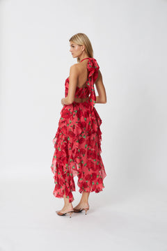 Valentina Dress - Coral Roses