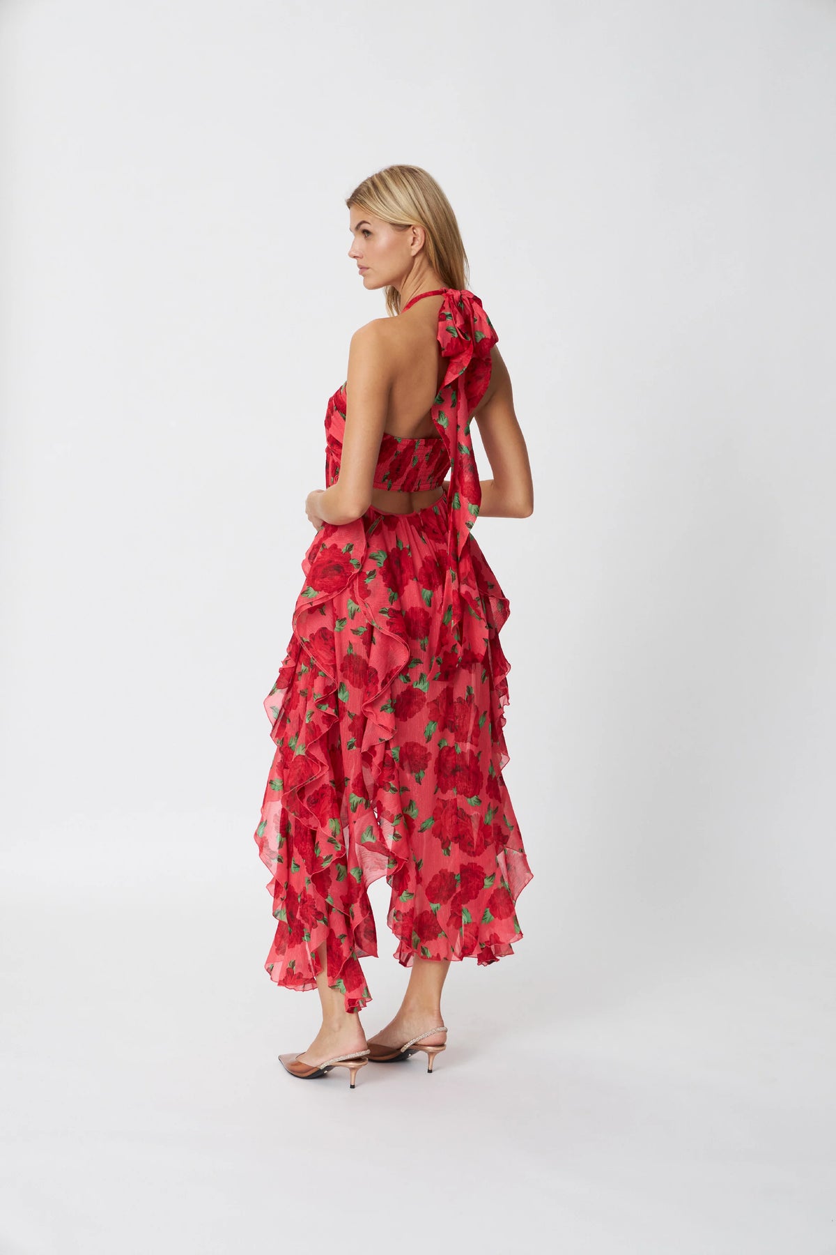 Valentina Dress - Coral Roses