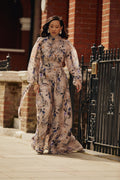 Valerie Open Back Silk Blend Maxi Dress - Fall Blooms