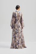 Valerie Open Back Silk Blend Maxi Dress - Fall Blooms