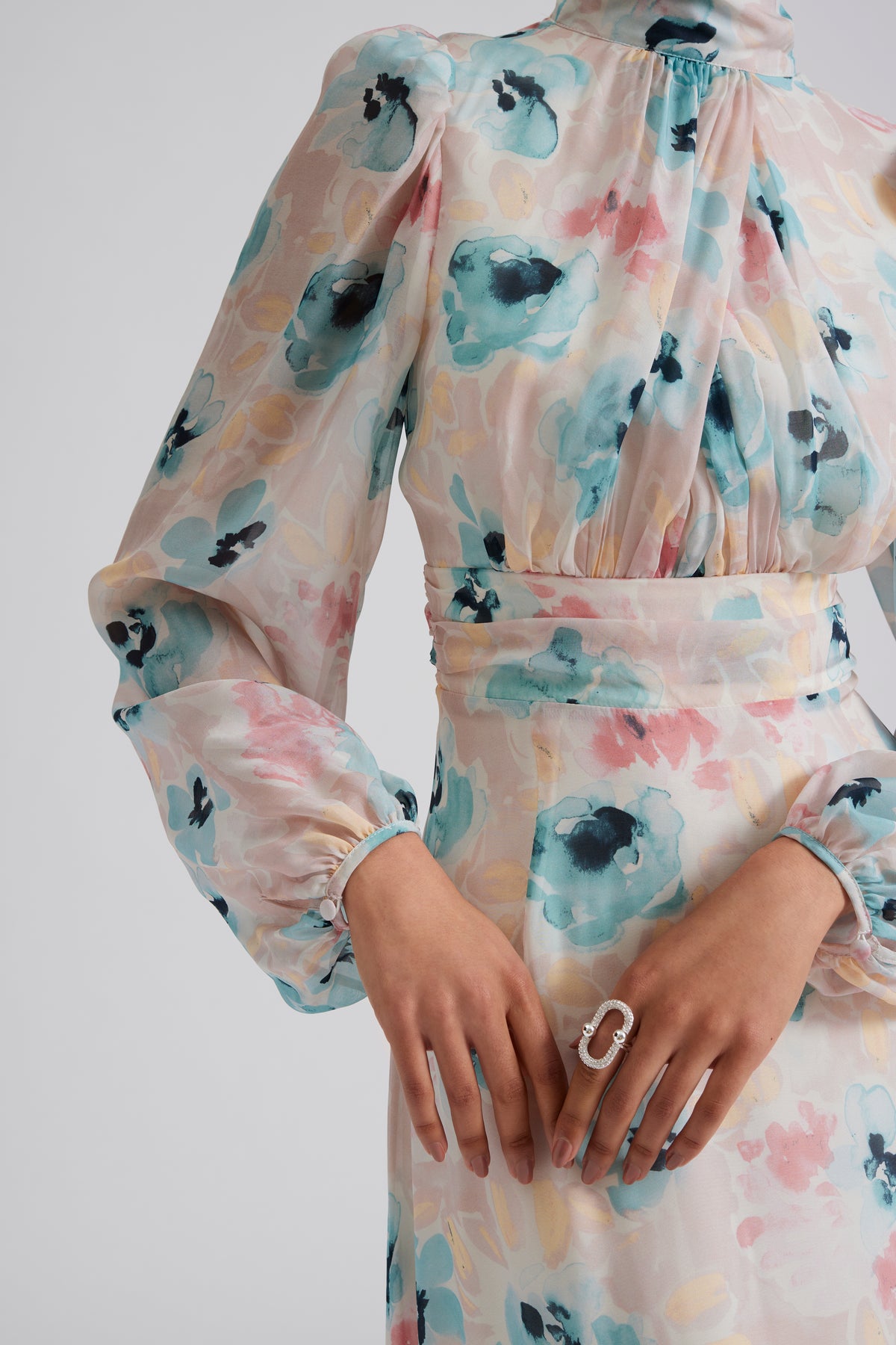 Valerie Open Back Silk Blend Maxi Dress - Florals