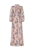 Valerie Open Back Silk Blend Maxi Dress - Fall Blooms