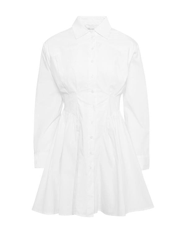 ESMERALDA POPLIN SKJORTKLÄNNING - VIT