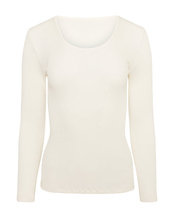 ELINI SILK COTTON LONG SLEEVE - OFF WHITE