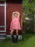 Crinkled Taffeta Check Frill Mini Dress - Red Alert