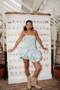 Splendour Mini Dress - Silver Blue