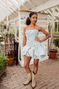 Splendour Mini Dress - Silver Blue