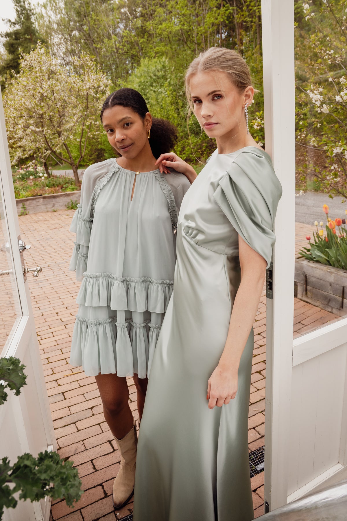 Louise Draped Back Maxiklänning - Sage