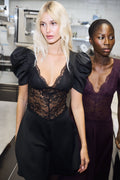 Francis Lace Mini Dress - Svart