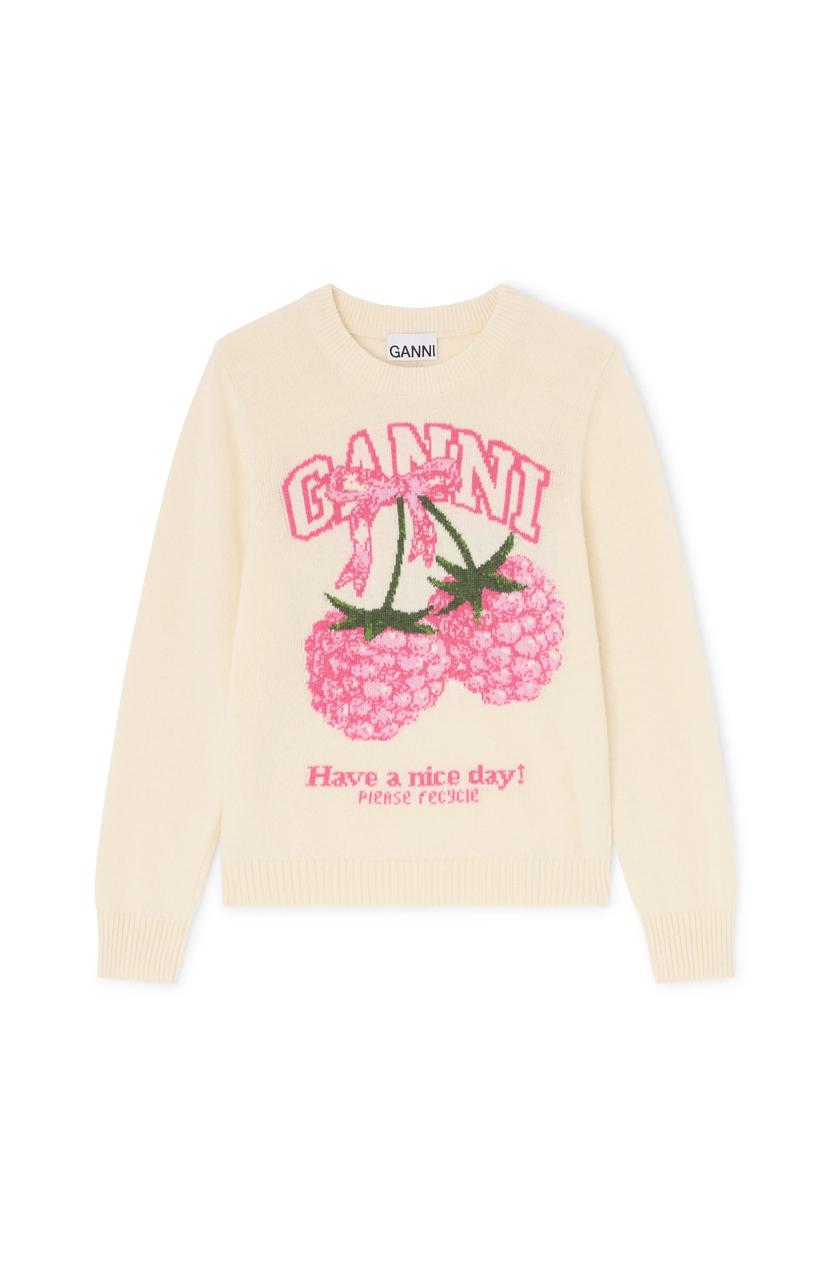 Graphic Wool Sweater - Egret